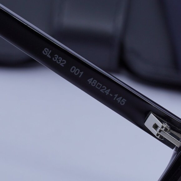 Saint Laurent SL332 001 Rectangle Sunglasses - Black - Picture 11 of 11